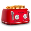 4 Slice Retro Style Toaster, Dual Control Toaster, 6 Browning Settings