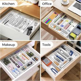 Extra Large Expandable Silverware Organizer, BPA-Free Food-Safe Cutlery Flatware Organizer, Kitchen Utensil Drawer Organizer (material: Plastic)